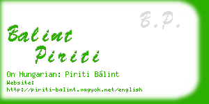 balint piriti business card